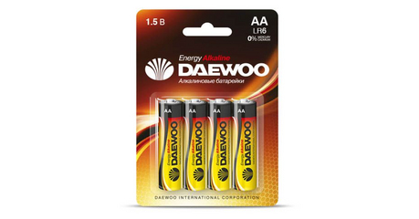 Батарейка AA LR6 1,5V Alkaline 2021 BL-4шт DAEWOO ENERGY