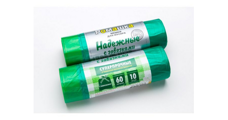 Мешки для мусора с завязками, 60 л, 10 шт, 