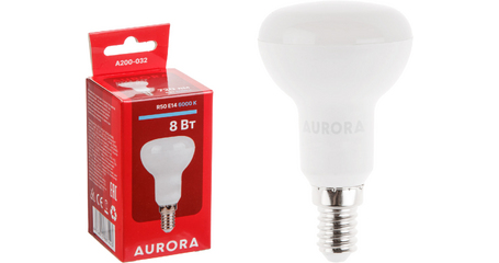 Лампа светодиодная R50 8Вт 230В E14 6000K AURORA