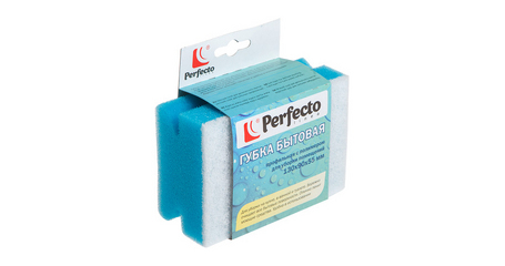Губка бытовая для уборки помещ, профилир, 130х90х55 мм, PERFECTO LINEA