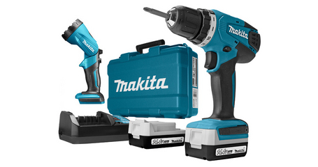 Аккум. дрель-шуруповерт MAKITA DF 347 DWLE в чем. + фонарь