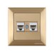 Розетка компьютерная 2xRJ45 (Cat5e, скрытая) золото, DARIA, MUTLUSAN