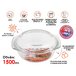 Кастрюля из жаропрочного стекла, 1.5 л, с крышкой, 234х207х100 мм, PERFECTO LINEA