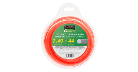Леска ф 2.4 мм х 44 м шестигр. сеч. STARTUL GARDEN