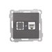 Розетка компьютерная 1xRJ45 (Cat5e, скрытая, без рамки) дымчатая, DARIA, MUTLUSAN