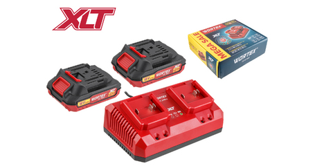Набор аккумулятор 2х2 А*ч и зарядное устройство 2х2 А WORTEX ALL1 XLT в кор. SET