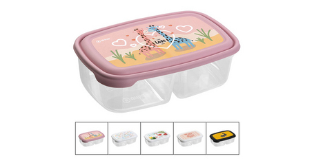 Контейнер пласт. прямоуг. 0.25 л + 0.25 л, с крышкой, Stilo Deco, DRINA
