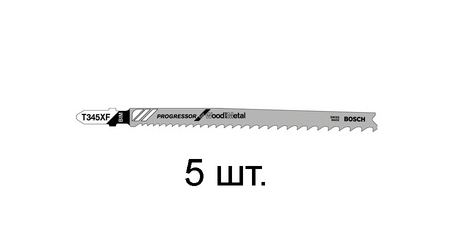Пилка лобз. по дереву с гвоздями T345XF (5 шт.) BOSCH