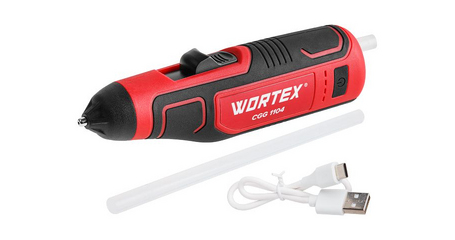 Аккум. клеевой пистолет WORTEX CGG 1104 в кор. 4В, 7.2 мм