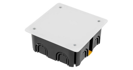 Коробка распаечная СП 110х110х45мм, крышка, пласт.лапки IP20 ЮПИТЕР