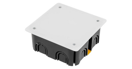 Коробка распаечная СП 110х110х45мм, крышка, пласт.лапки IP20 ЮПИТЕР