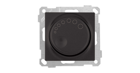 Выключатель поворотный (диммер) (скрытый, без рамки, винт. зажим, 1000Вт) черный, DARIA, MUTLUSAN
