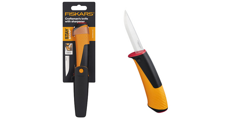 Нож ремесленный с точилкой FISKARS