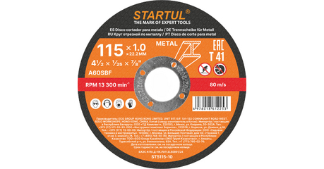 Круг отрезной 115х1.0x22.2 мм для металла STARTUL STANDART
