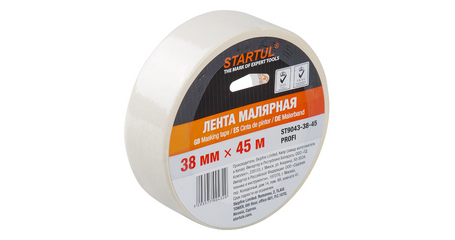 Лента малярная 38ммх45м STARTUL PROFI (ST9043-38-45), белая