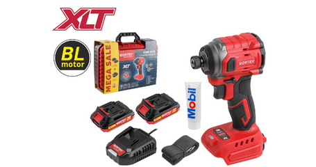 Аккум. ударный гайковерт/винтоверт WORTEX CWR 0218 в чем. XLT 2x2 А*ч, БЕСЩЕТ., 18 В, 220 Н*м