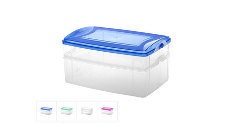 Контейнер пласт. прямоуг.1.2 + 2.2 л, с крышкой, Frigo, DRINA