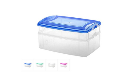 Контейнер пласт. прямоуг.1.2 + 2.2 л, с крышкой, Frigo, DRINA