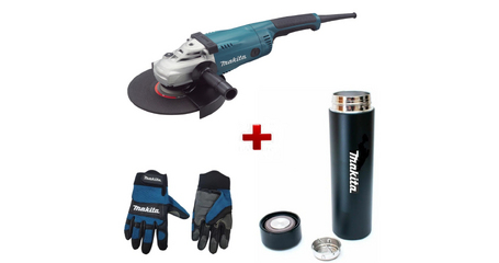 Двуручная углошлифмашина MAKITA GA 9020 в кор. + АКЦИЯ термос и перчатки в подарок