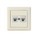 Розетка компьютерная 2xRJ45 (Cat6, скрытая) кремовая, DARIA, MUTLUSAN