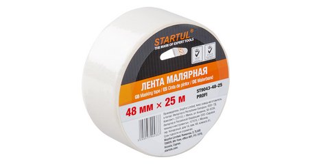 Лента малярная 48ммх25м STARTUL PROFI (ST9043-48-25), белая