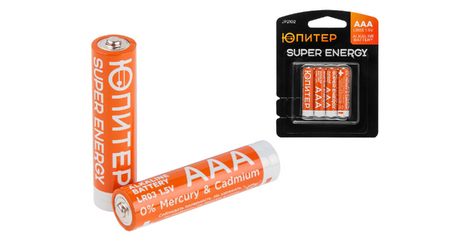 Батарейка AAA LR03 1,5V alkaline 4шт. ЮПИТЕР