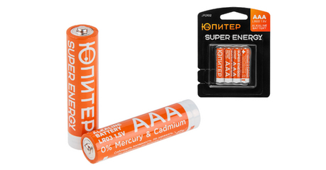 Батарейка AAA LR03 1,5V alkaline 4шт. ЮПИТЕР