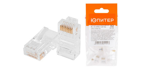 Разъем (джек) компьютерный RJ-45 8P8C CAT 6e (10 шт.) ЮПИТЕР