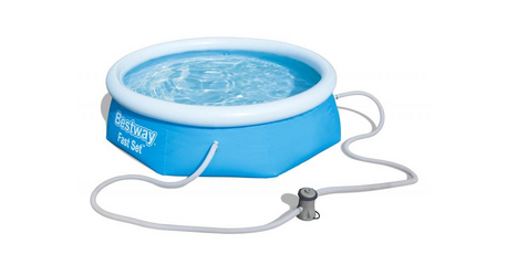 Надувной бассейн Fast Set, 244х66 см + фильтр-насос 220 В, BESTWAY