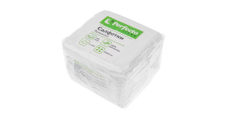 Салфетки бумажные Эконом, 100 шт., белые, PERFECTO LINEA