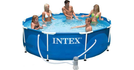 Каркасный бассейн Metal Frame, круглый, 305х76 см + фильтр-насос 220 В, INTEX