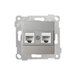 Розетка компьютерная 2xRJ45 (Cat5e, скрытая, без рамки) титан, RITA, MUTLUSAN
