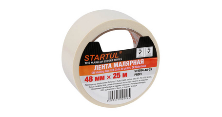 Лента малярная 48ммх25м STARTUL PROFI (ST9054-48-25), белая