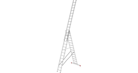 Лестница алюм. 3-х секц. 356/949/376см 3х14 ступ., 21,5кг PRO STARTUL (ST9942-14)