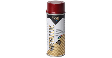 Лак на акриловой основе красный INRAL METALLIC SPRAY 400мл