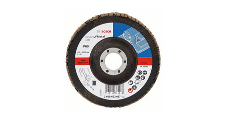 Круг лепестковый 125х22.2 мм K60 конический STANDARD FOR METAL BOSCH