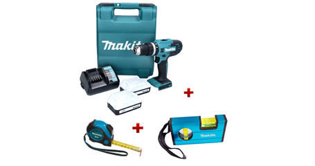 Аккум. дрель-шуруповерт MAKITA  HP 488 DWAE в чем. + АКЦИЯ рулетка и пузырьковй уровень в подарок