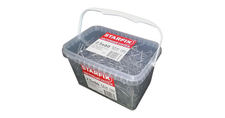 Гвозди строительные 2.5х60 мм ГОСТ 4028-63 (2.5 кг в пласт. ведре) STARFIX