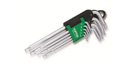 Набор ключей Torx T10-Т50 9шт с отверстием длинных TOPTUL