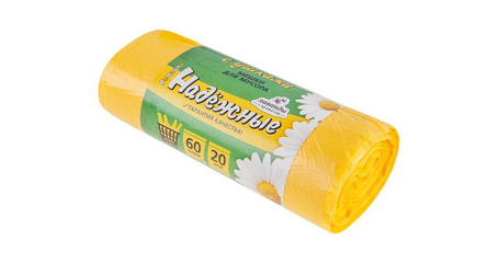Мешки для мусора с ушками, 60 л, 20 шт, 