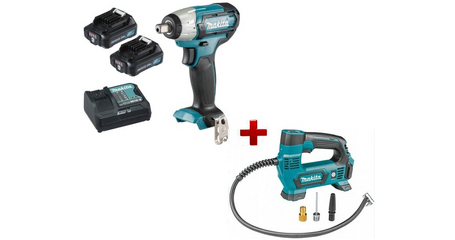 Аккум. ударный гайковерт MAKITA CXT TW 141 DWAE в чем. + АКЦИЯ Аккум. компрессор MP 100 DZ
