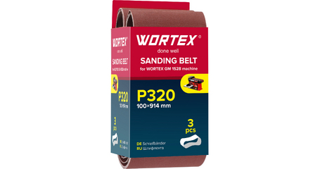 Шлифлента 100x914 мм P320 бесконечная 3 шт. для станка WORTEX GM 1528