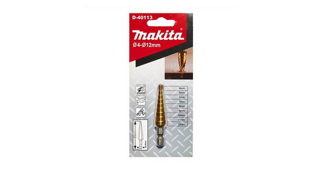 Сверло по металлу шестигр. 12.0х HSS TIN ступенчатое, прямой желобок MAKITA
