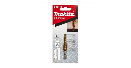 Сверло по металлу шестигр. 12.0х HSS TIN ступенчатое, прямой желобок MAKITA