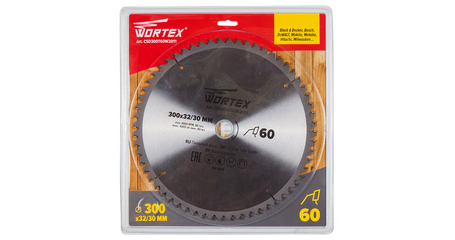 Диск пильный 300х32/30 мм 60 зуб. по дереву WORTEX