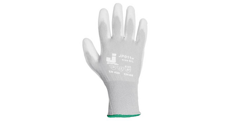 Перчатки нейлон, полиуретановое неполн. покрытие, р.XL, белые, Jeta Safety