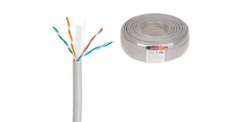 Кабель витая пара U/UTP Cat6E 4х2х23AWG (0.57мм) 100м, медь, внутр. (ПВХ) Юпитер