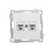 Розетка компьютерная 2xRJ45 (Cat5e, скрытая, без рамки) белая, DARIA, MUTLUSAN