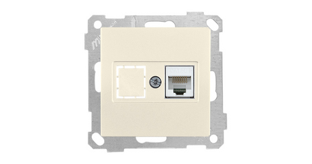Розетка компьютерная 1xRJ45 (Cat5e, скрытая, без рамки) кремовая, DARIA, MUTLUSAN