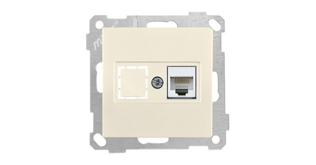 Розетка компьютерная 1xRJ45 (Cat5e, скрытая, без рамки) кремовая, DARIA, MUTLUSAN